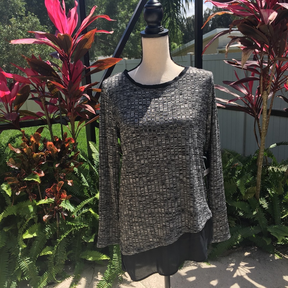 Womens"Simply Vera"Vera Wang Marled Lg Sleeve Top